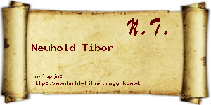 Neuhold Tibor névjegykártya